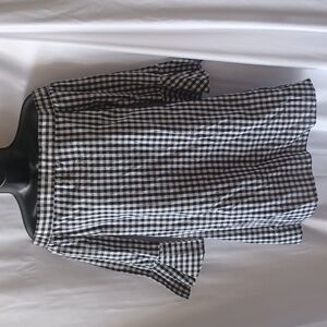 CHARLOTTE RUSSE GINGHAM DRESS, Black & White, Off the shoulder